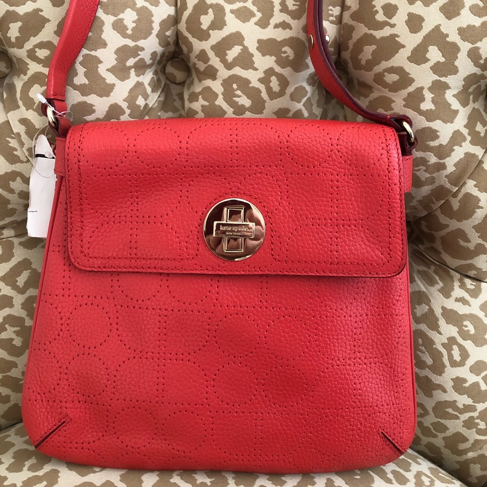 Kate Spade red leather crossbody bag
